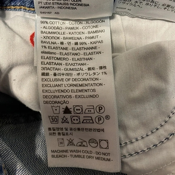 Levi’s 535 Super Skinny Jeans Star Studded Embroidered Hearts 28 - Picture 9 of 16